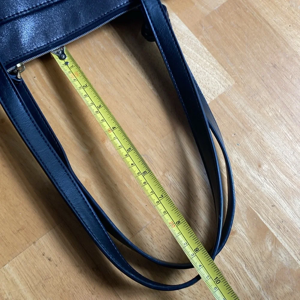 Fossil canvas black metallic tote in good condition